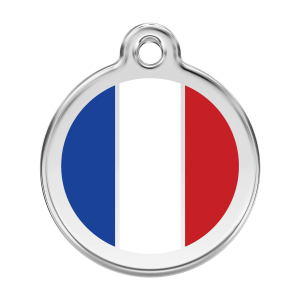 White French Flag Dog ID Tag Large
