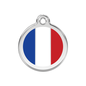 White French Flag Dog ID Tag Medium