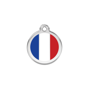 Small White French Flag Cat ID Tag