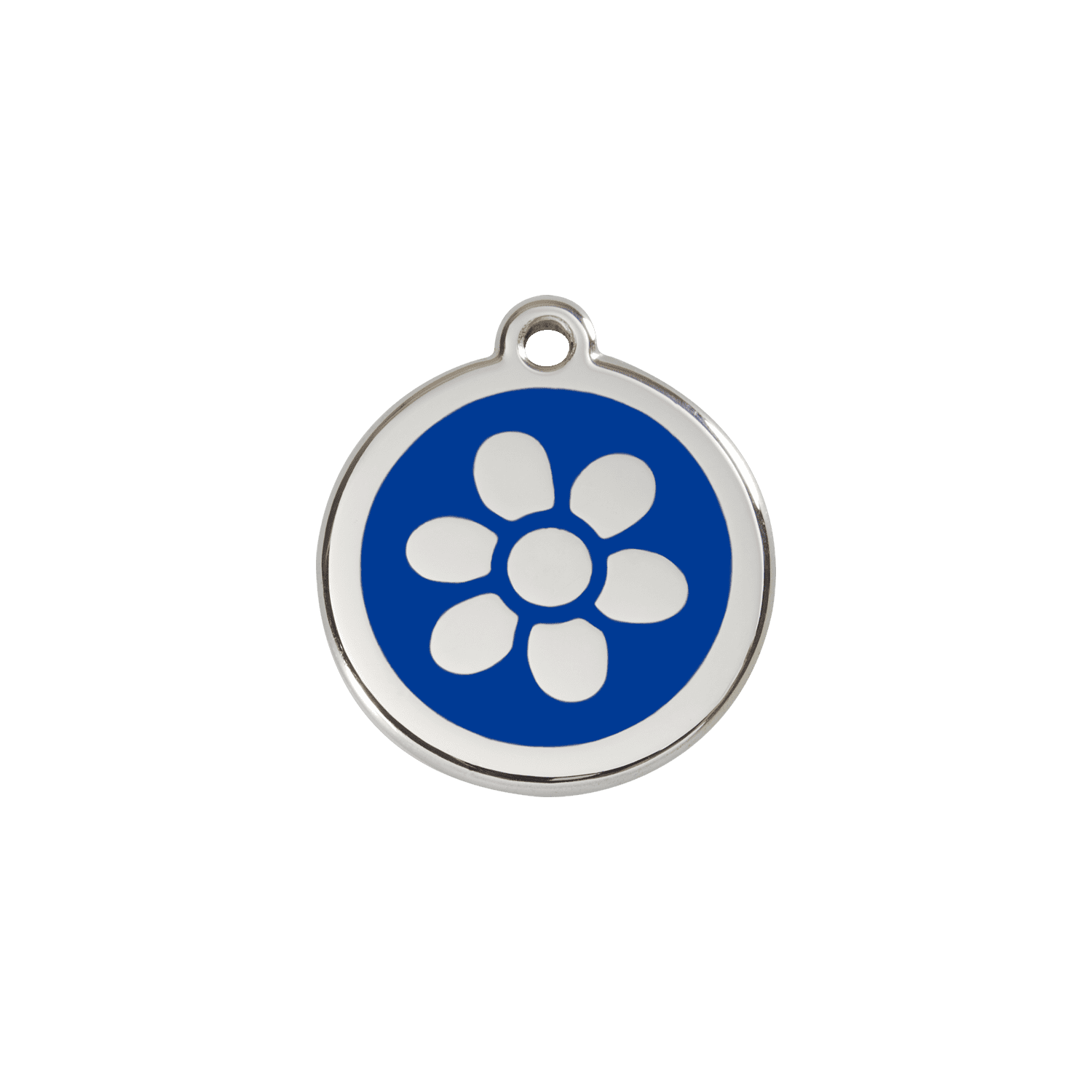 Vue avant - Médaille personnalisée pour chien/chat Red Dingo Émail/Acier inoxydable Bleu foncé - Size S