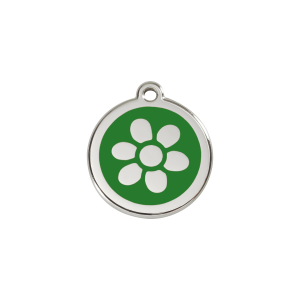 Green Flower Cat ID Tag Small