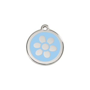 Light Blue Flower Cat ID Tag Small