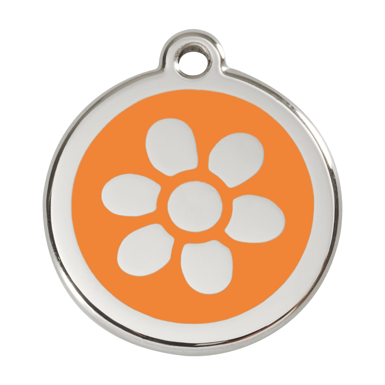 Vue avant - Médaille personnalisée pour chien Red Dingo Émail et acier inoxydable Orange - Size L