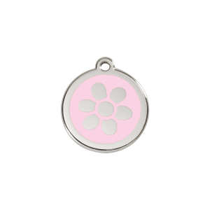 Pink Flower Cat ID Tag Small