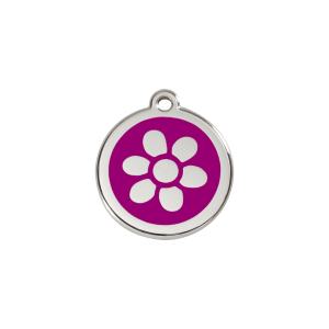 Purple Flower Cat ID Tag Small