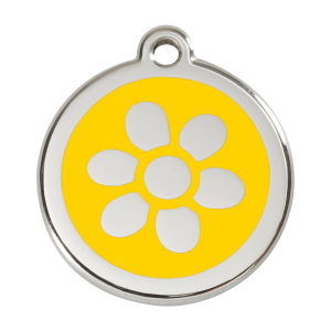Yellow Flower Dog ID Tag Large