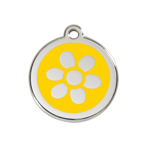Yellow Flower Dog ID Tag Medium