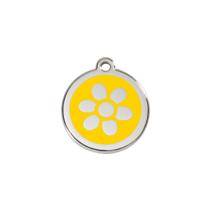 Yellow Flower Cat ID Tag Small
