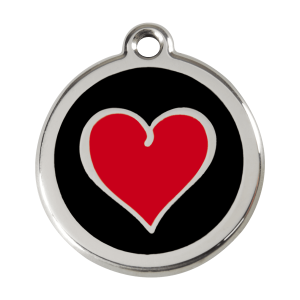 Black Coeur Color Black Dog ID Tag Large