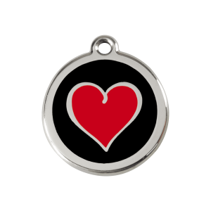Black Coeur Color Black Dog ID Tag Medium
