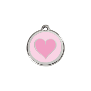 Pink Heart Cat ID Tag Small