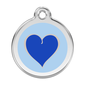 Dark Blue Coeur Color Marine Dog ID Tag Large