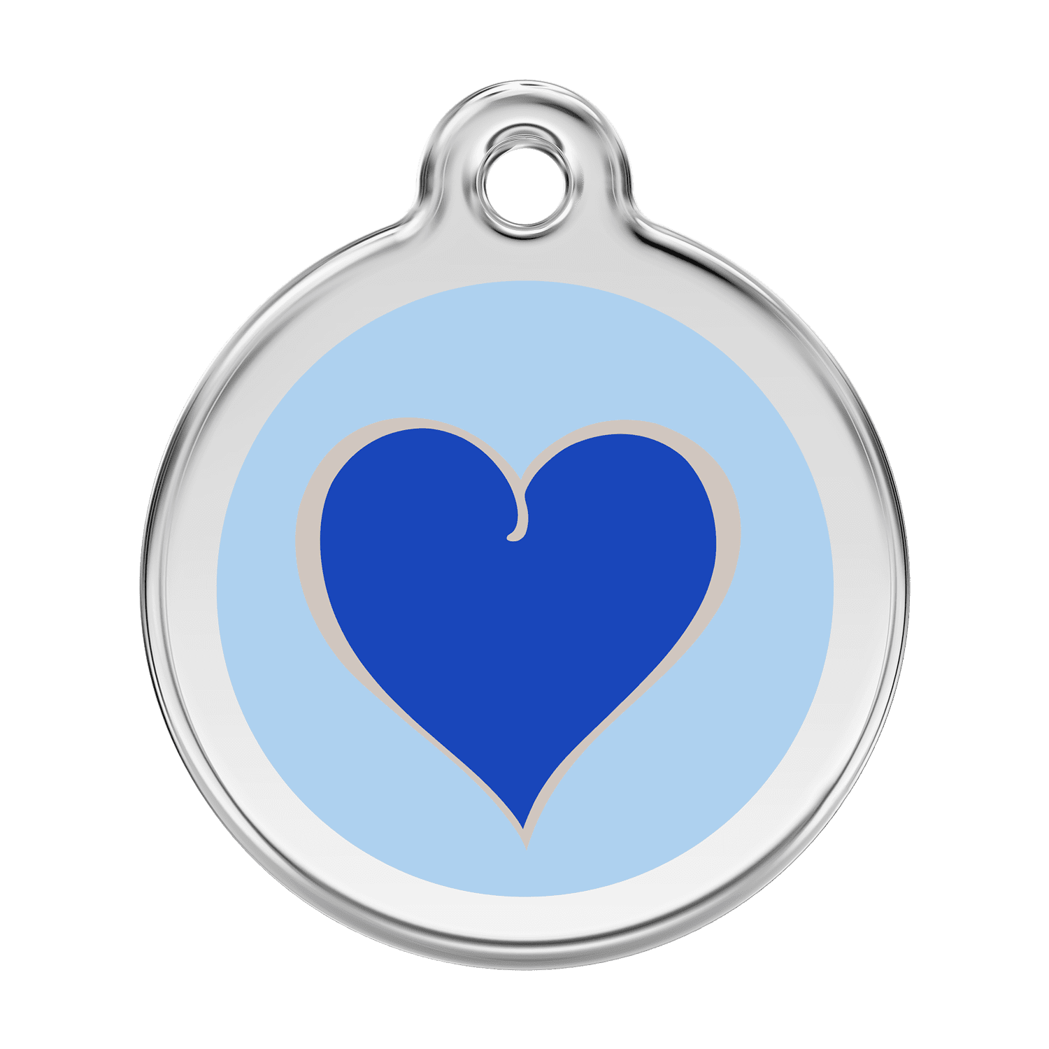 Vue avant - Médaille personnalisée pour chien Red Dingo - Coeur Marine - Size L