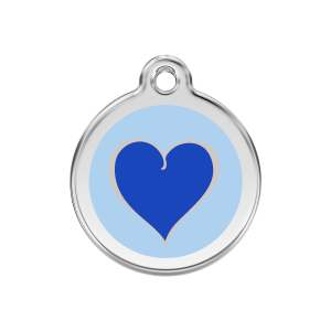 Dark Blue Coeur Color Marine Dog ID Tag Medium