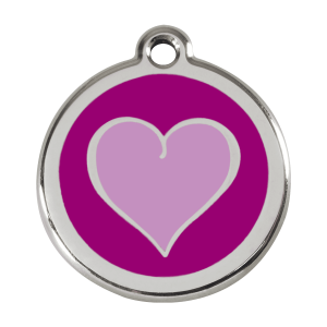 Purple Coeur Color Dog ID Tag Large