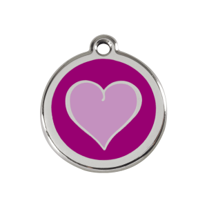 Purple Coeur Color Dog ID Tag Medium