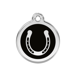 Black Horseshoe Dog ID Tag Medium