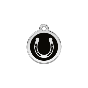 Black Horseshoe Cat ID Tag Small