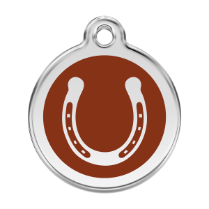 Brown Horseshoe Dog ID Tag Large