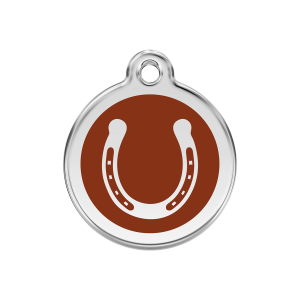 Brown Horseshoe Dog ID Tag Medium