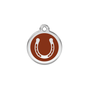 Brown Horseshoe Cat ID Tag Small