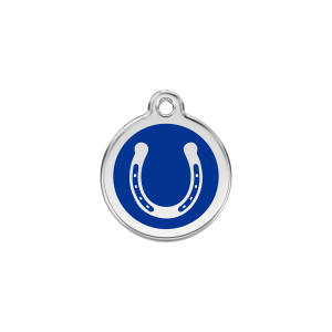 Dark Blue Horseshoe Cat ID Tag Small