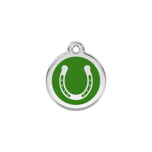 Green Horseshoe Cat ID Tag Small