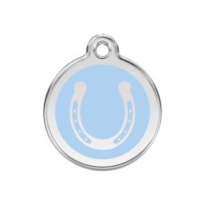 Light Blue Horseshoe Dog ID Tag Medium
