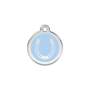Light Blue Horseshoe Cat ID Tag Small