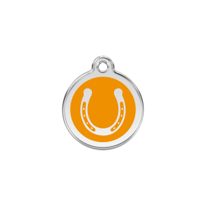 Orange Horseshoe Cat ID Tag Small