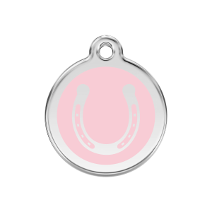 Pink Horseshoe Dog ID Tag Medium