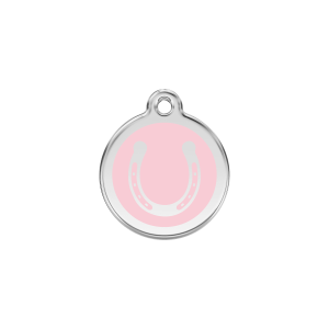 Pink Horseshoe Cat ID Tag Small