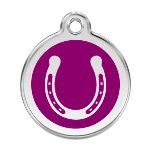Purple Horseshoe Dog ID Tag Large