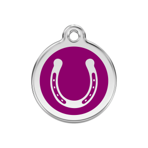 Purple Horseshoe Dog ID Tag Medium
