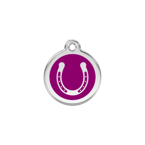 Purple Horseshoe Cat ID Tag Small