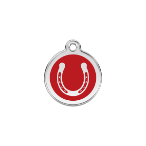 Small Red Horseshoe Cat ID Tag 20mm