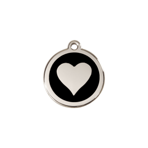 Black Heart Cat or Small Dog ID Tag Small 20mm
