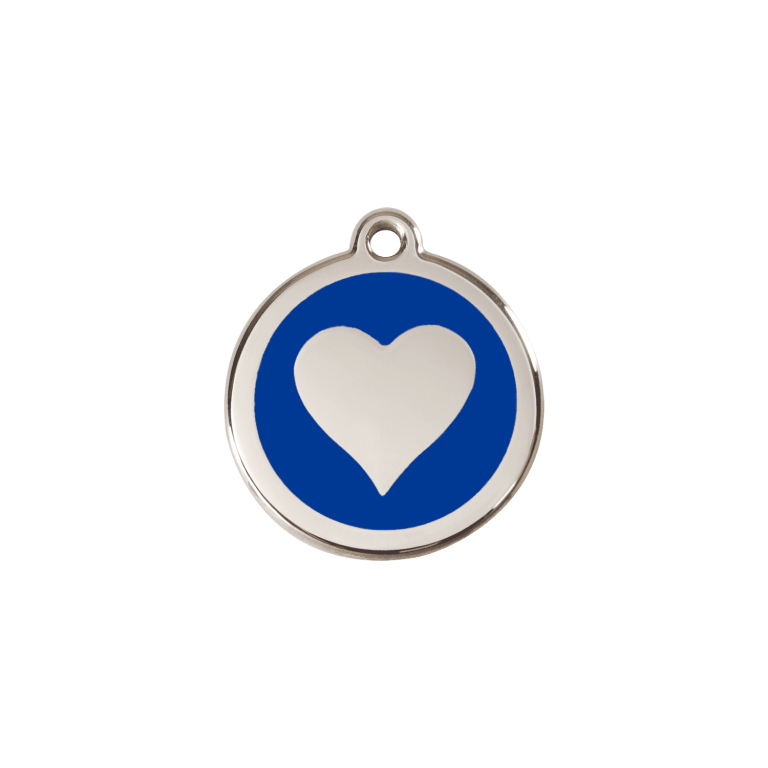 Vue avant - Médaille personnalisée pour chien/chat Red Dingo Émail/Acier inoxydable Bleu foncé - Size S