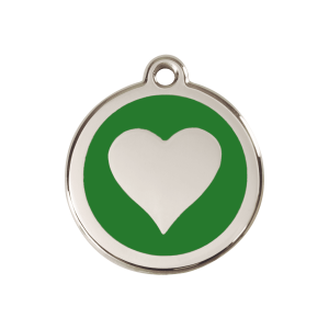 Green Heart Dog ID Tag Medium