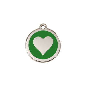 Green Heart Cat ID Tag Small 20mm