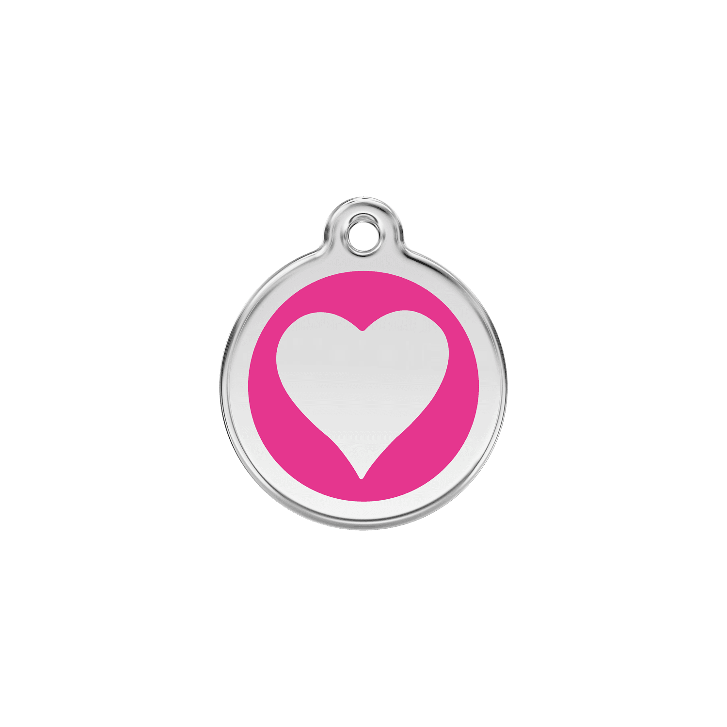 Vue avant - Médaille personnalisée pour chien/chat Red Dingo cœur rose vif - Size S - 20.00mm