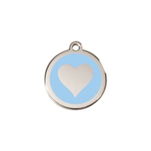 Light Blue Heart Cat ID Tag Small 20mm