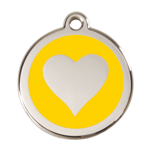 Yellow Heart Dog ID Tag Large
