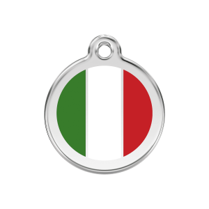 White Italian Flag Dog ID Tag Medium