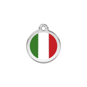 Small Cat ID Tag with White Italian Flag Enamel
