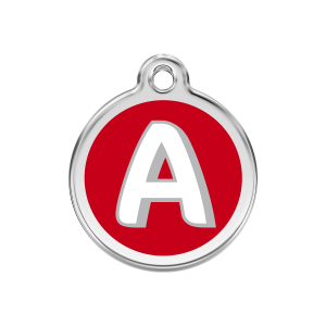 Red Letter A Dog ID Tag Medium