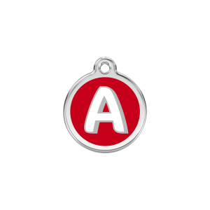 Red Letter A Cat ID Tag Small