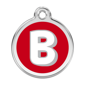 Red Letter B Dog ID Tag Large
