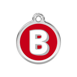 Red Letter B Dog ID Tag Medium
