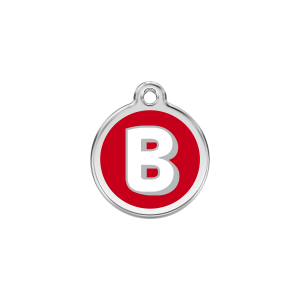 Red Letter B Cat ID Tag Small